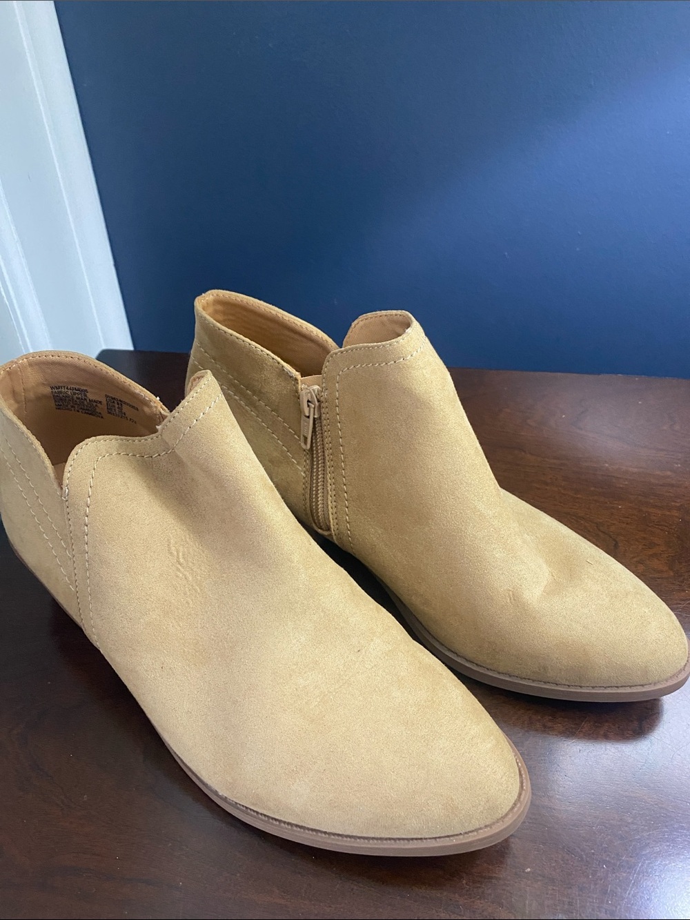 New Suede Ankle Booties in Light Tan